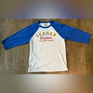 Seager Badlands Baseball Tee Royal Blue/White, Men’s Large